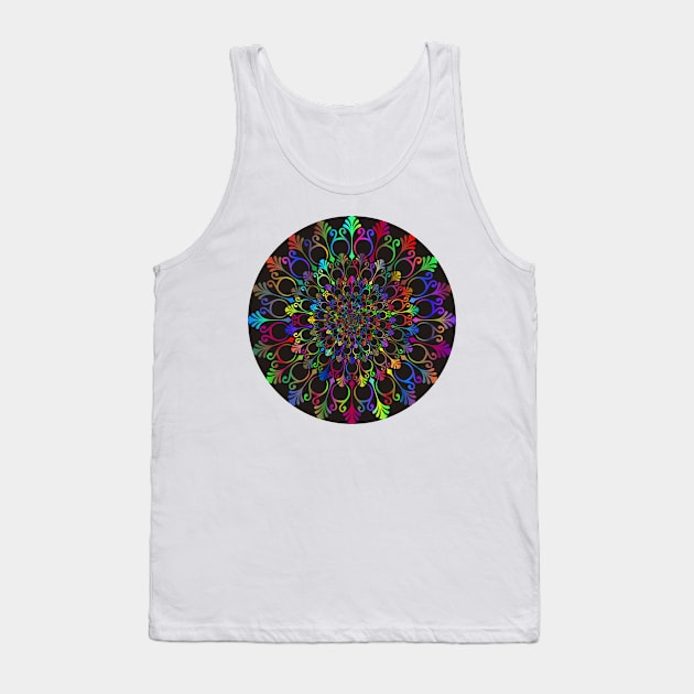 Multicoloured art deco style vortex 2 Tank Top by Montanescu